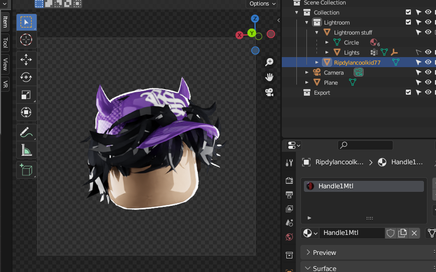 Roblox Avatar head in Blender